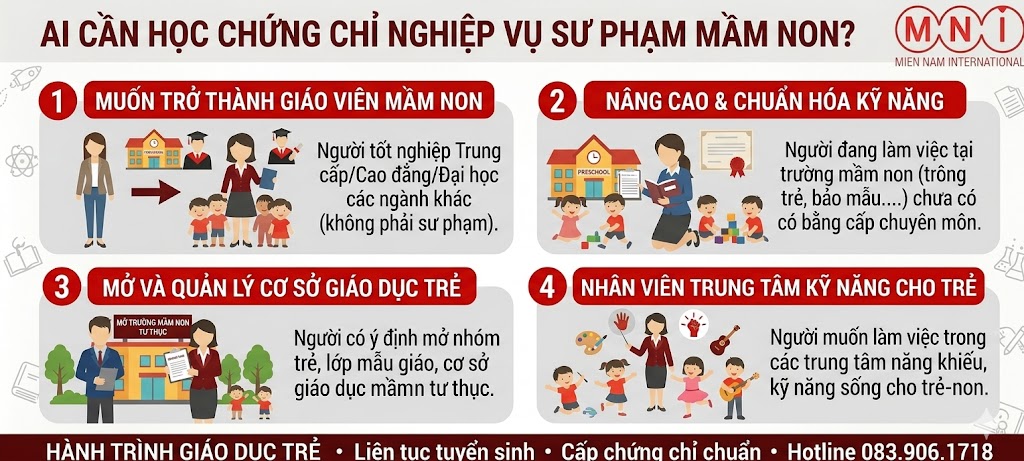 Ai can hoc Chung chi Nghiep vu Su pham Mam non Ai cần học Chứng chỉ Nghiệp vụ Sư phạm Mầm non