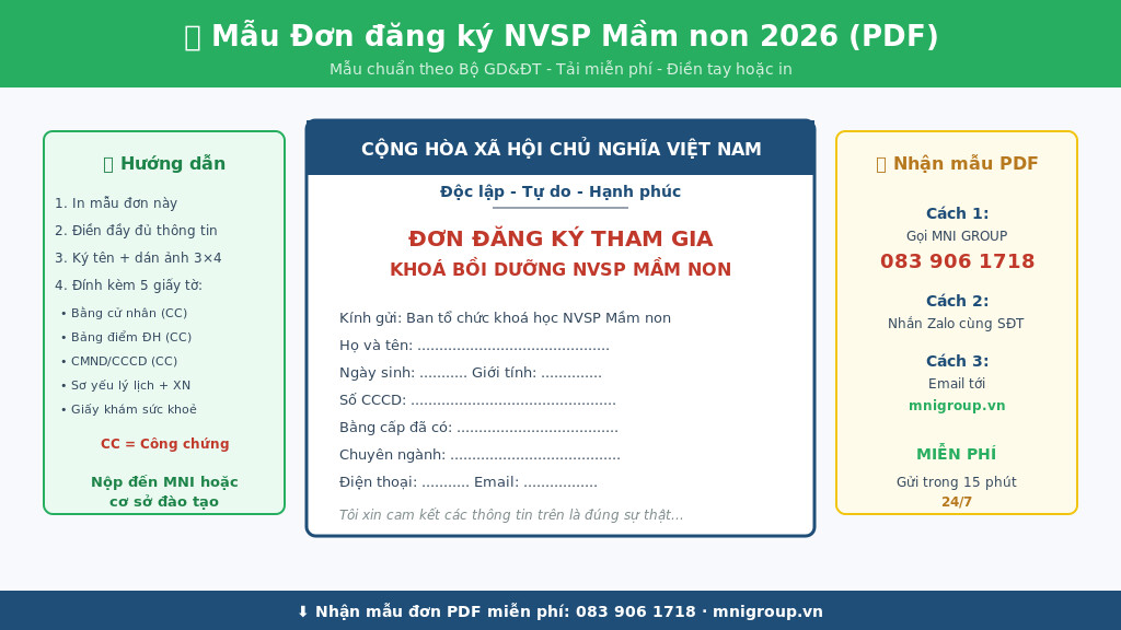 03 mau don pdf Mẫu đơn đăng ký NVSP Mầm non 2026 PDF - Tải miễn phí từ MNI GROUP