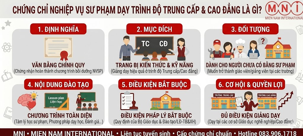 Chung chi NVSP Trung cap Cao dang la gi Chung chi NVSP Trung cap Cao dang la gi