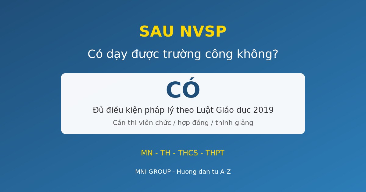 c7 01 day truong cong cau tra loi Sau NVSP có dạy trường công lập không - câu trả lời chính thức 2026