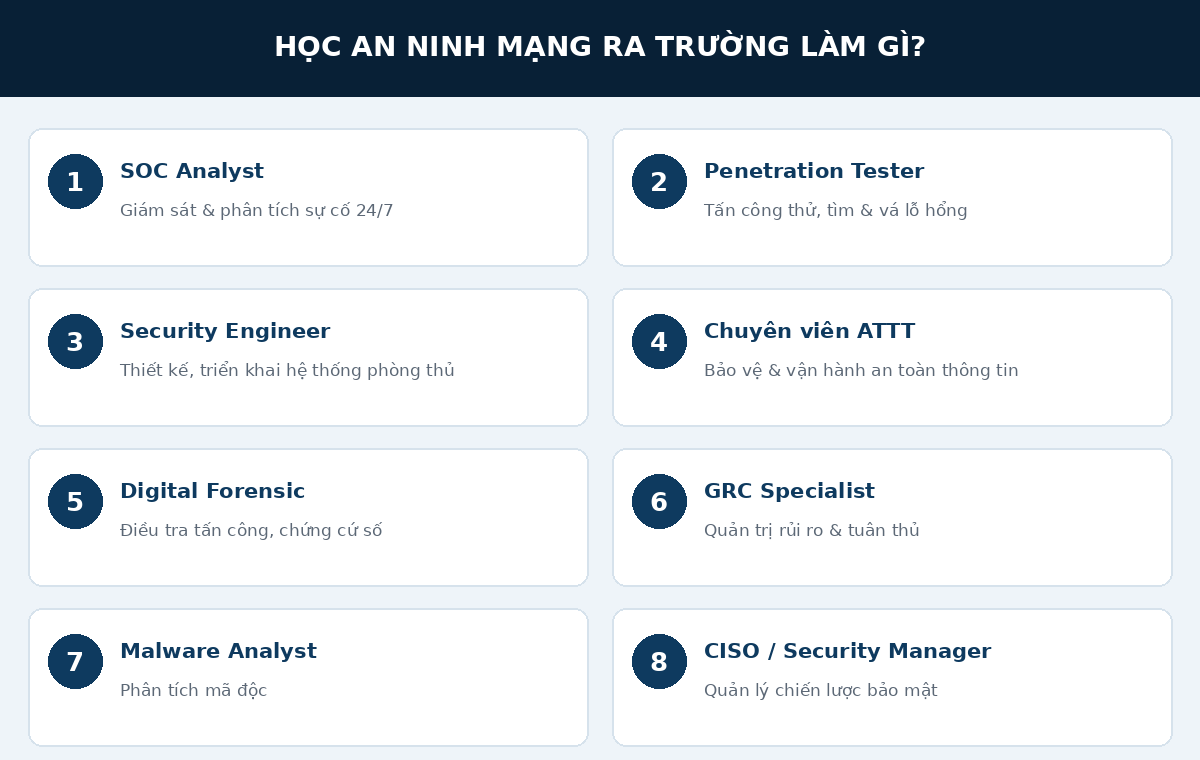 anmra nghe Các vị trí nghề ngành an ninh mạng