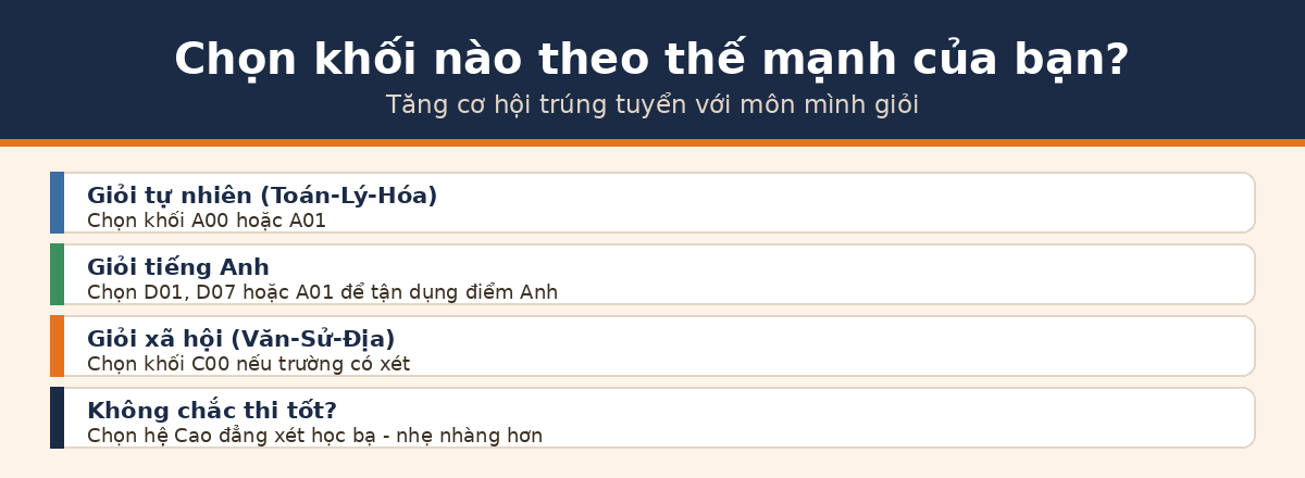 Chọn khối thi quản trị kinh doanh theo thế mạnh