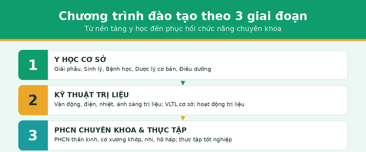 chuong trinh hocgi vltl Chương trình đào tạo vật lý trị liệu theo 3 giai đoạn