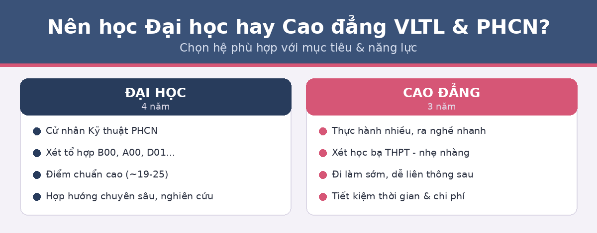 dh cd truong vltl So sánh học đại học và cao đẳng vật lý trị liệu