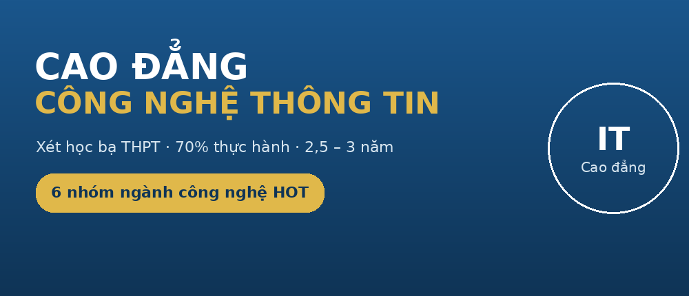 featured cao dang cntt Cao đẳng Công nghệ thông tin - xét học bạ THPT, 70% thực hành