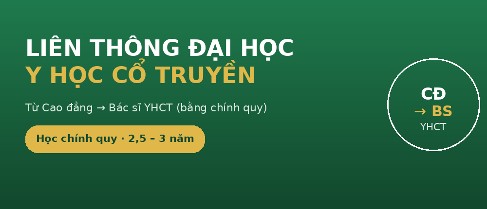 Liên thông Đại học Y học cổ truyền - từ Cao đẳng lên Bác sĩ YHCT