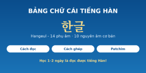 Bảng chữ cái tiếng Hàn Hangeul - 14 phụ âm 10 nguyên âm