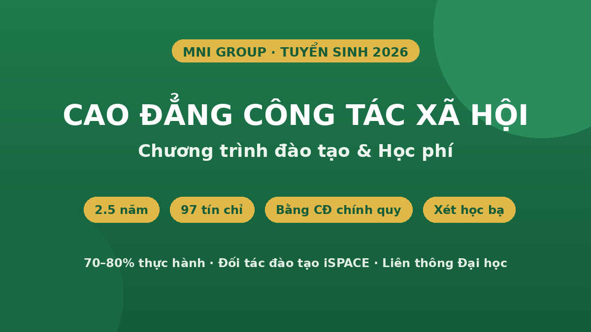 hero cd Cao đẳng Công tác xã hội - chương trình đào tạo và học phí 2026