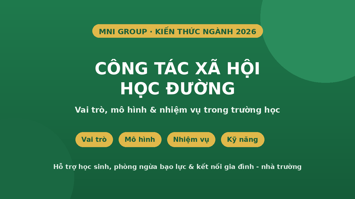 Công tác xã hội học đường - vai trò, mô hình và nhiệm vụ trong trường học