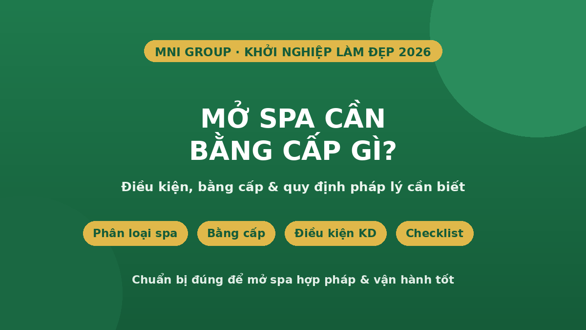 Mở spa cần bằng cấp gì - điều kiện và quy định pháp lý 2026