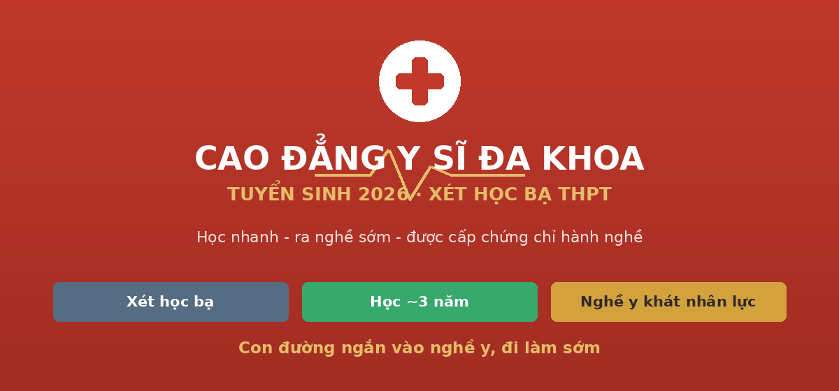 Cao đẳng Y sĩ đa khoa tuyển sinh 2026 - xét học bạ THPT