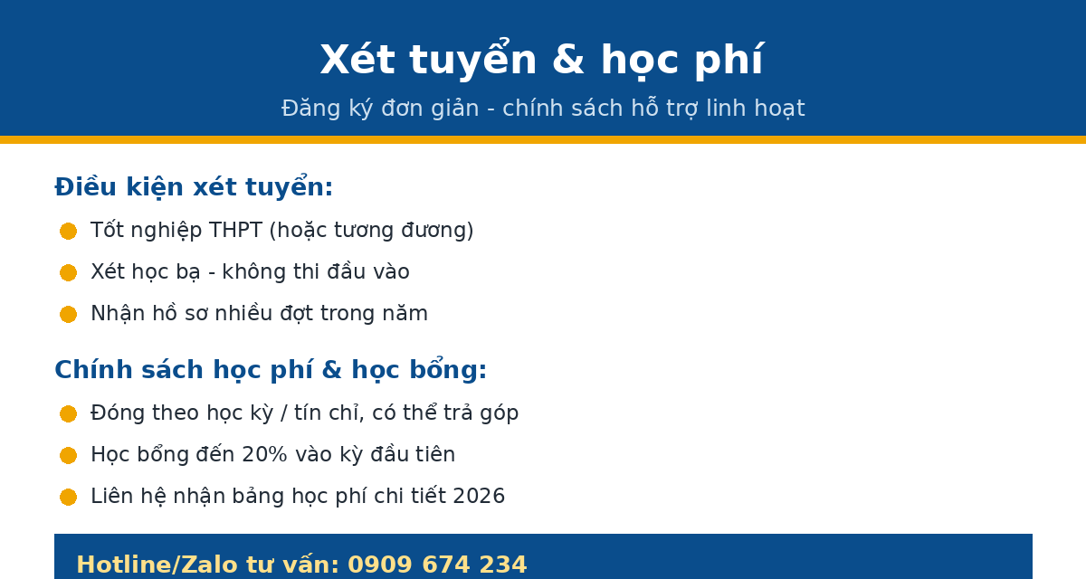 hoc phi xet tuyen cd han Xét tuyển và học phí cao đẳng Tiếng Hàn