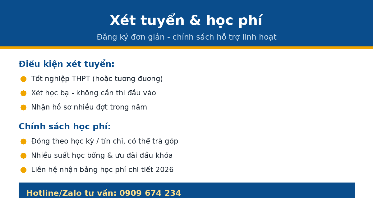 Xét tuyển và học phí cao đẳng Tiếng Trung