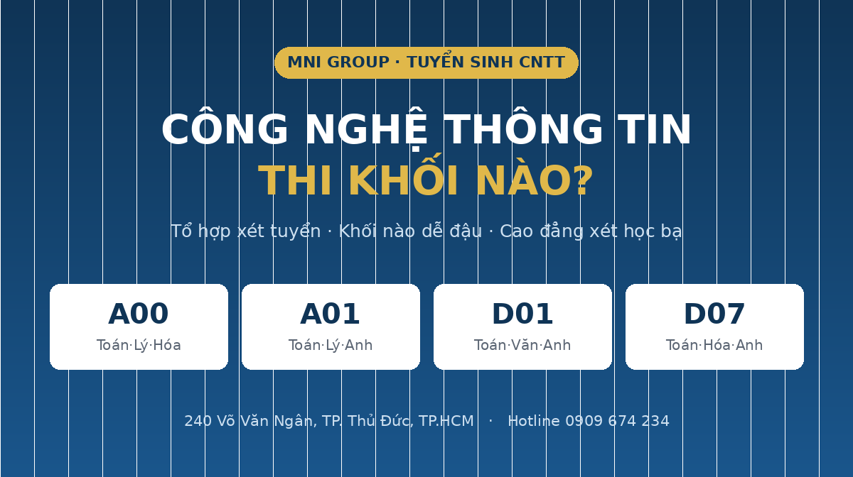 Công nghệ thông tin thi khối nào - tổ hợp xét tuyển
