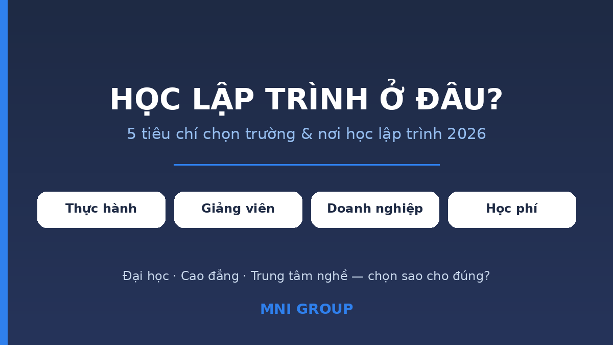 Học lập trình ở đâu - cách chọn trường tốt 2026