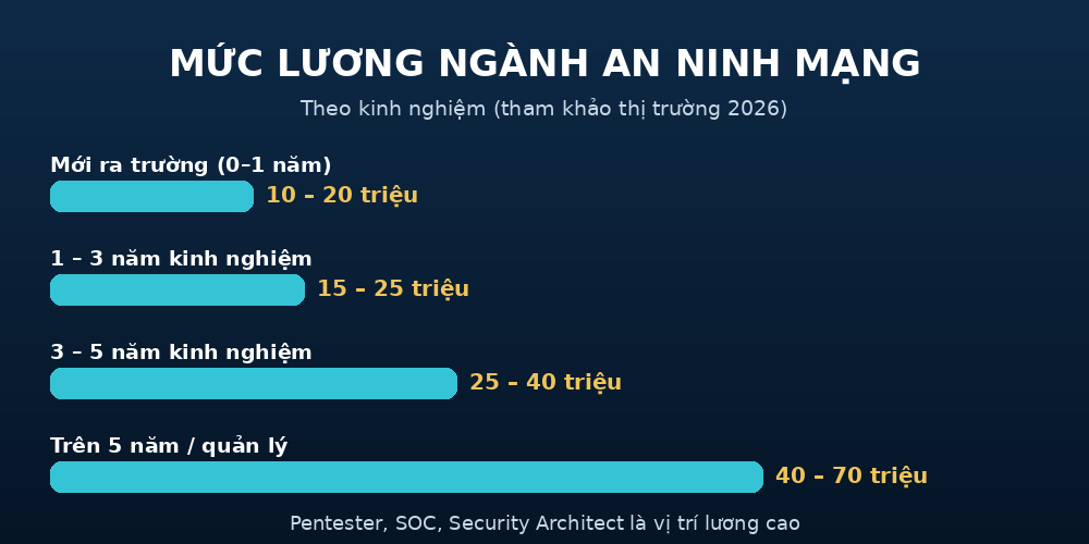 luong anm Mức lương ngành an ninh mạng theo kinh nghiệm