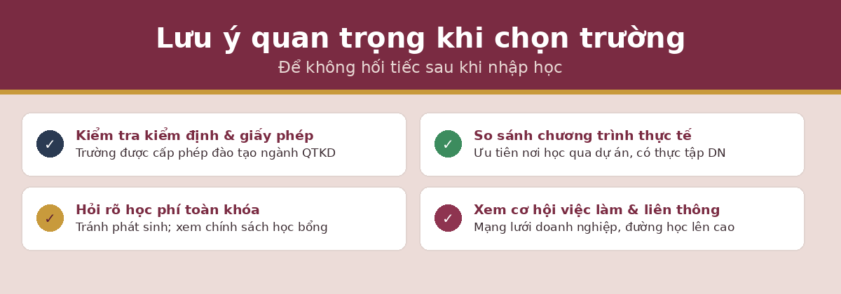 luu y truong qtkd Lưu ý khi chọn trường quản trị kinh doanh