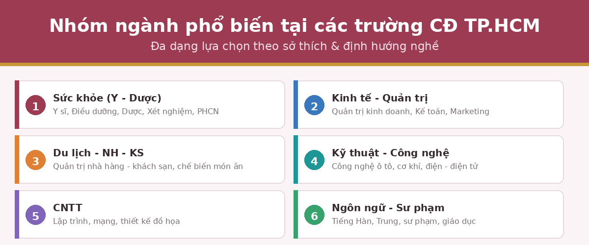 nhom nganh cdtphcm Nhóm ngành phổ biến tại các trường Cao đẳng TP.HCM