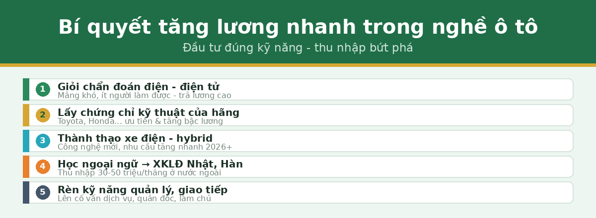 tang luong ralamgi oto Bí quyết tăng lương nghề công nghệ ô tô