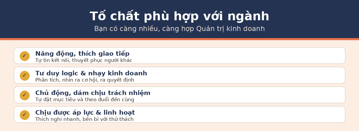 Tố chất để học ngành quản trị kinh doanh