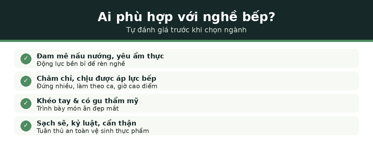 Ai phù hợp với nghề bếp tố chất