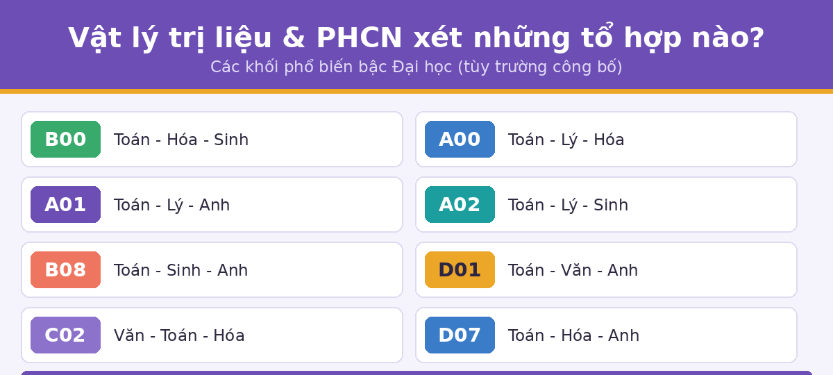 to hop khoi vltl Các tổ hợp xét tuyển ngành vật lý trị liệu phục hồi chức năng