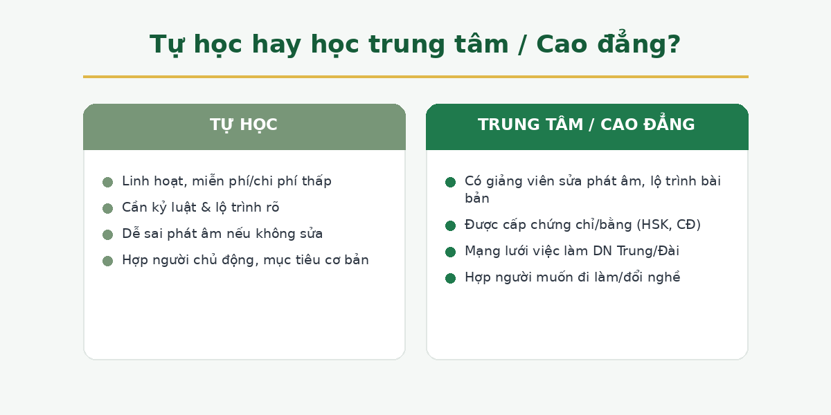 tu hoc vs trung tam tt Tự học tiếng Trung hay học trung tâm cao đẳng
