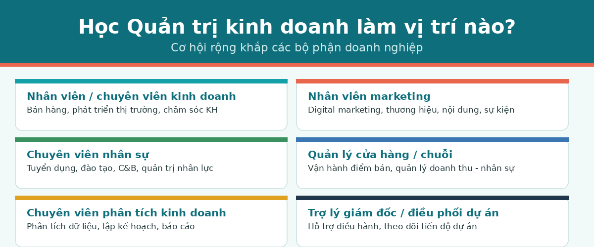 Học quản trị kinh doanh làm vị trí nào