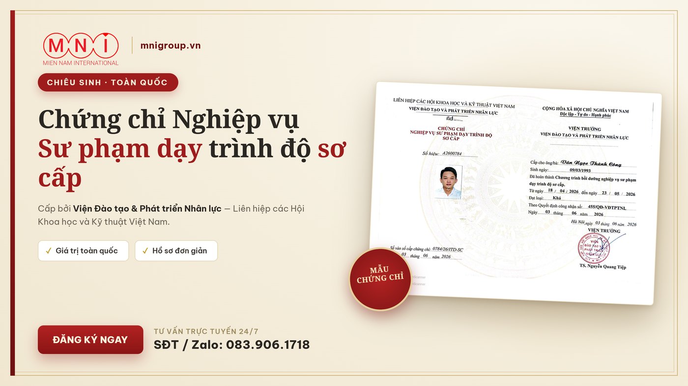 banner nvsp so cap mni Mẫu chứng chỉ nghiệp vụ sư phạm dạy trình độ Sơ cấp (giáo dục nghề nghiệp)
