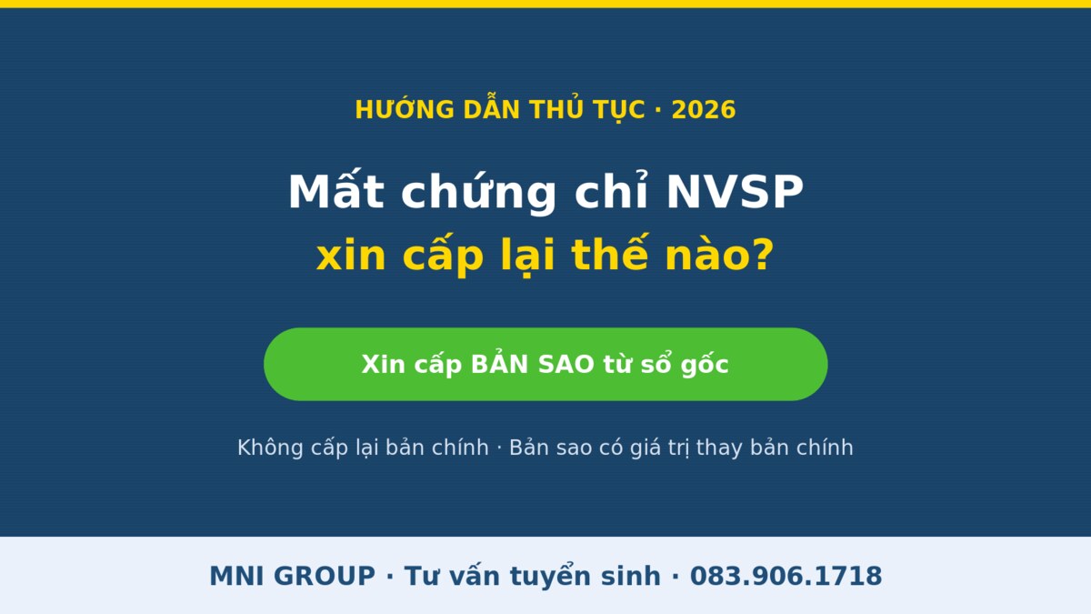 mni caplai Mất chứng chỉ nghiệp vụ sư phạm làm sao xin cấp lại - MNI GROUP