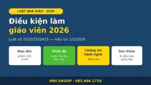 Điều kiện làm giáo viên 2026 theo Luật Nhà giáo 73/2025 - 4 điều kiện, MNI GROUP