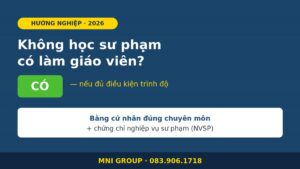 Không học sư phạm có làm giáo viên được không - có nếu đủ điều kiện trình độ, MNI GROUP