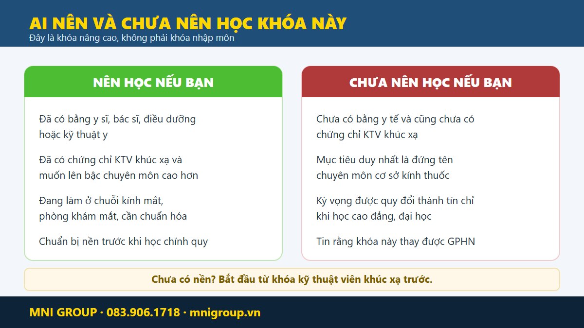 Ai nen va chua nen hoc chung chi do kiem tat khuc xa mat