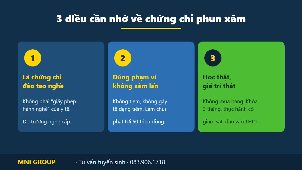 3 điều cần nhớ về chứng chỉ phun xăm thẩm mỹ - MNI GROUP