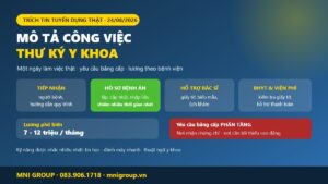 Mo ta cong viec thu ky y khoa - bon nhom dau viec, luong 7-12 trieu, yeu cau bang cap