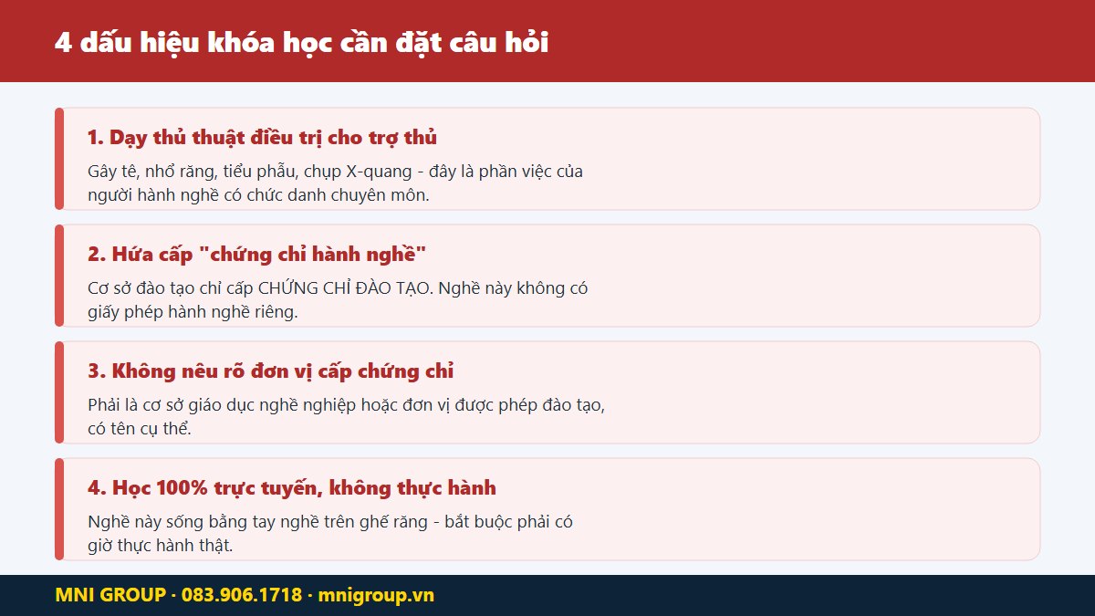 mni lop ttnk Bốn dấu hiệu lớp trợ thủ nha khoa không đáng tin cần cảnh giác