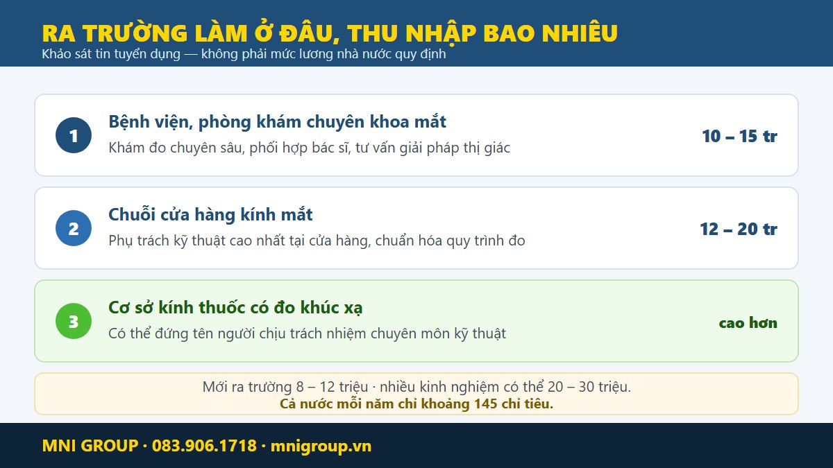 mni nganh khuc xa nhan khoa Nganh khuc xa nhan khoa ra truong lam o dau va muc thu nhap tham chieu