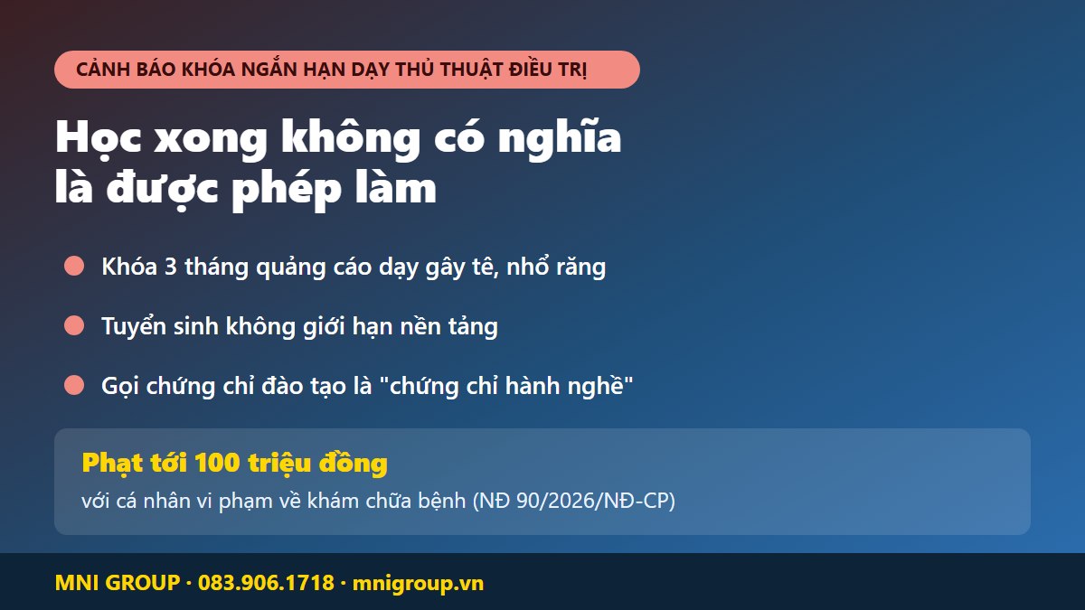 Cảnh báo khóa học phụ tá nha khoa ngắn hạn quảng cáo dạy thủ thuật điều trị và mức phạt vi phạm hành nghề