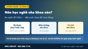 So sánh ba nghề nha khoa - kỹ thuật phục hình răng, điều dưỡng nha khoa và trợ thủ nha khoa