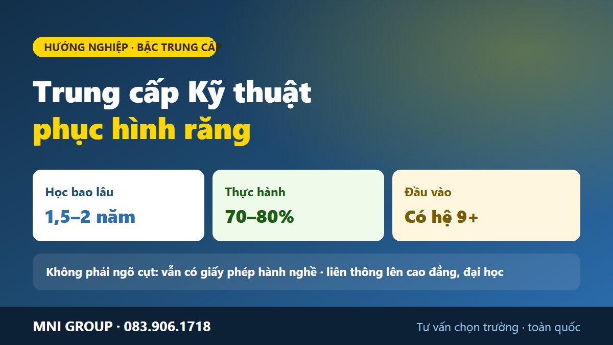 Trung cap Ky thuat phuc hinh rang - hoc bao lau, hoc phi, ai hoc duoc, co xin duoc giay phep hanh nghe