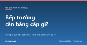 Bếp trưởng cần bằng cấp gì? — Không có quy định bắt buộc — điều kiện nằm ở phía cơ sở