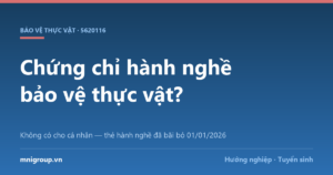 Chứng chỉ hành nghề bảo vệ thực vật? — Không có cho cá nhân — thẻ hành nghề đã bãi bỏ 01/01/2026