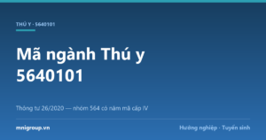 Mã ngành Thú y 5640101 — Thông tư 26/2020 — nhóm 564 có năm mã cấp IV