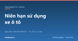 Niên hạn sử dụng xe ô tô — Nghị định 166/2024/NĐ-CP — 25, 20 và 15 năm
