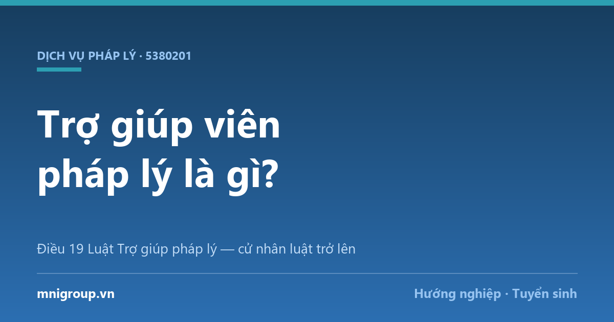 Trợ giúp viên pháp lý là gì? — Điều 19 Luật Trợ giúp pháp lý — cử nhân luật trở lên