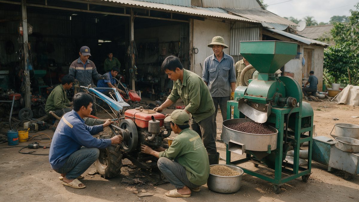 co khi 6 lam dong web Thợ cơ khí sửa máy nông nghiệp ở Tây Nguyên