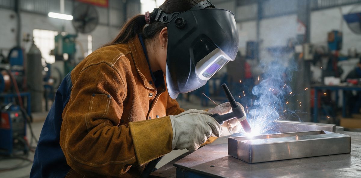 Nữ thợ hàn TIG inox