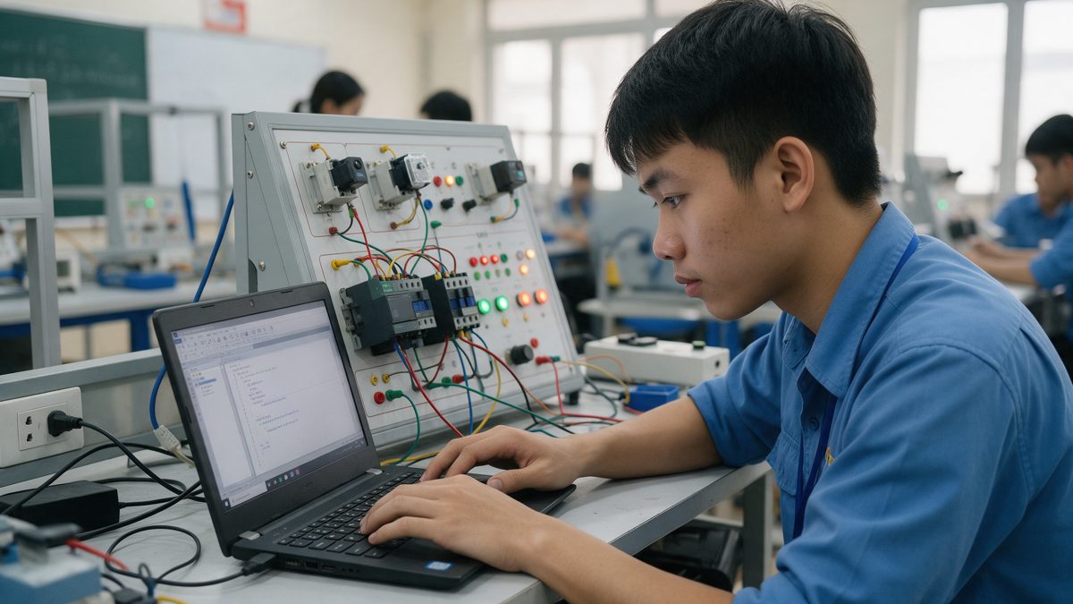 dien 3 plc web Lập trình PLC trên bàn thực hành