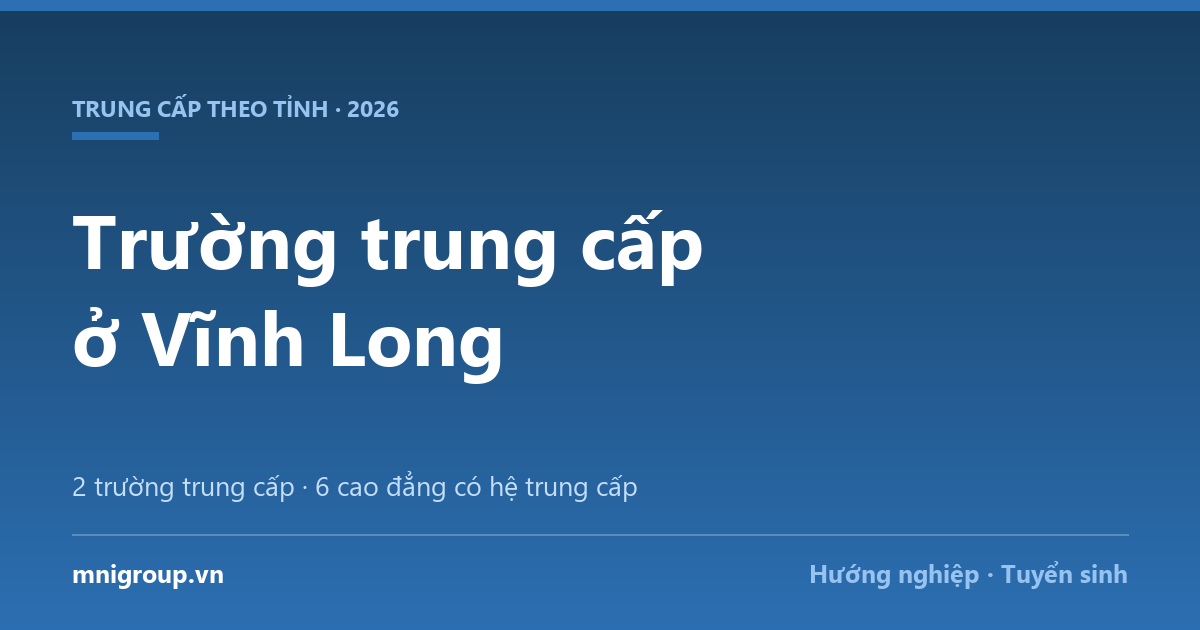 Trường trung cấp ở Vĩnh Long — 2 trường trung cấp · 6 cao đẳng có hệ trung cấp